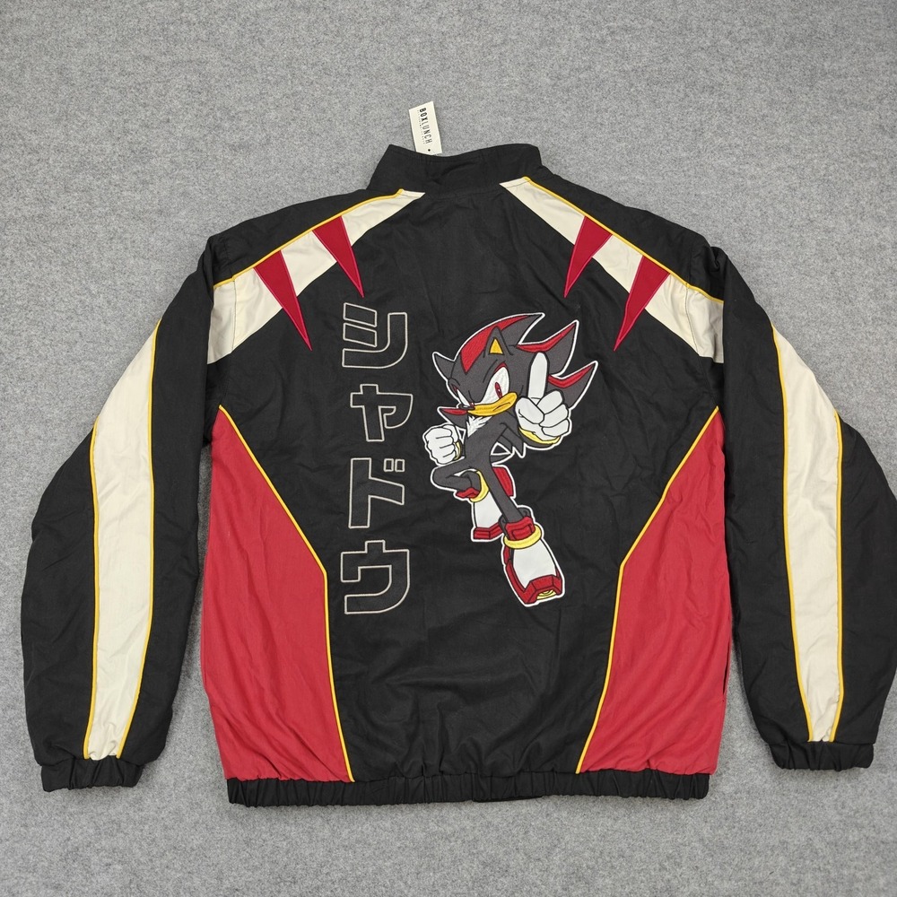 Box Lunch Sonic The Hedgehog Jacket Mens Medium Black Shadow Windbreaker Lined